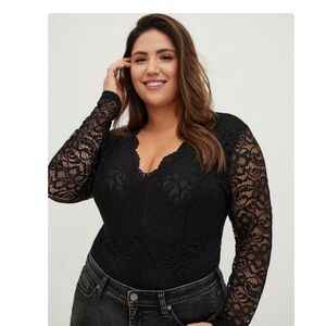 Torrid Lace Long Sleeve Bodysuit